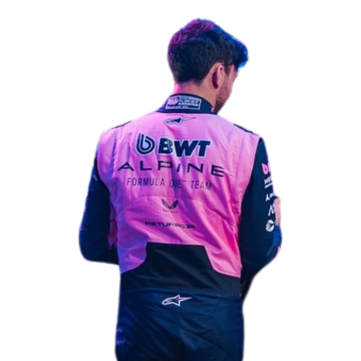 Pierre Gasly wearing a 2026 BWT Alpine Formula One Team Suit - Kartx Gear