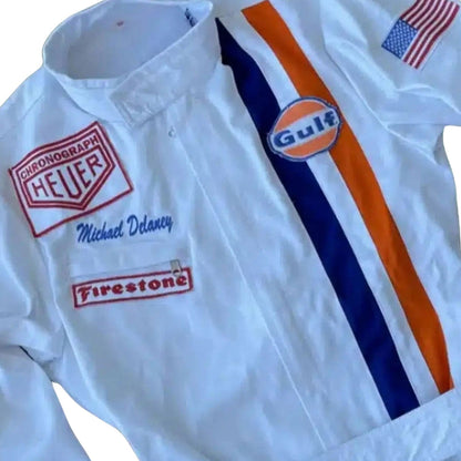 1971 Michael Delaney F1 The LeMans Movie Racing Costume Team Porsche/Gulf (Steve McQueen)