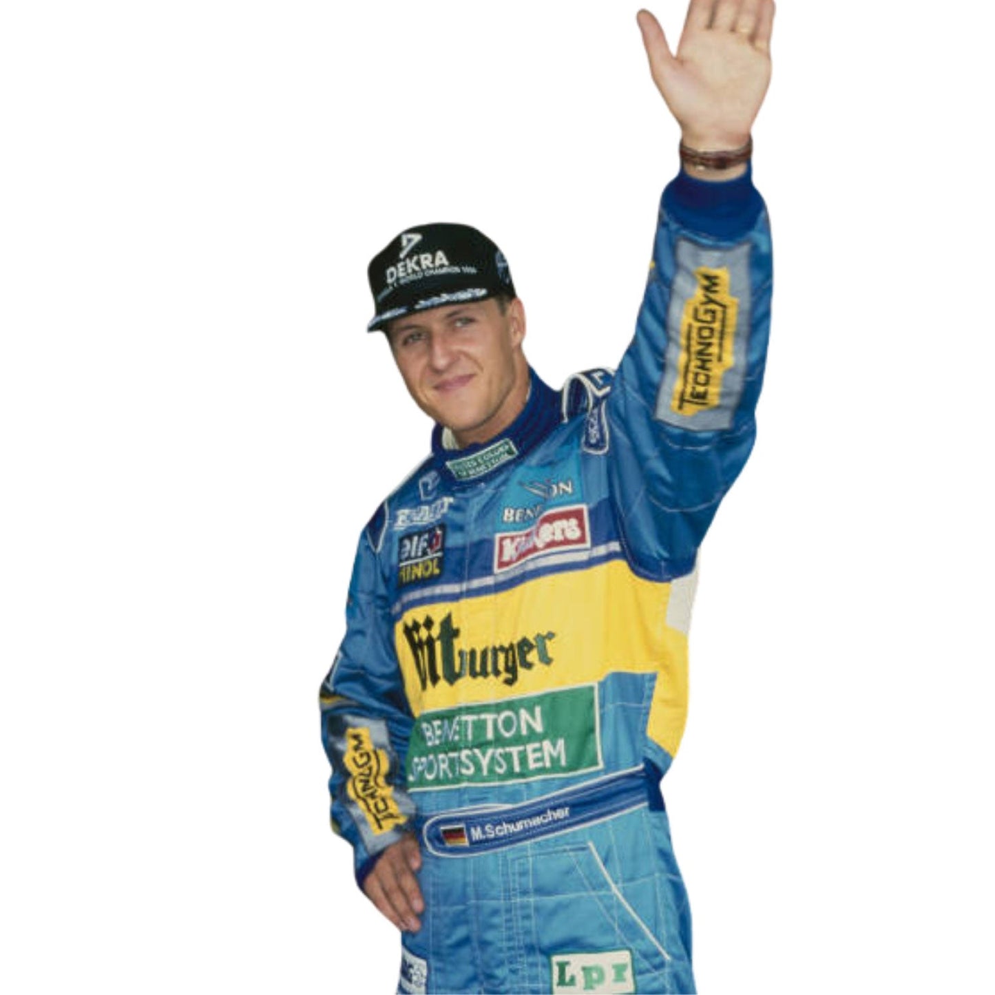 1995 Michael Schumacher BitBurger Racing Costume Team F1 Benetton