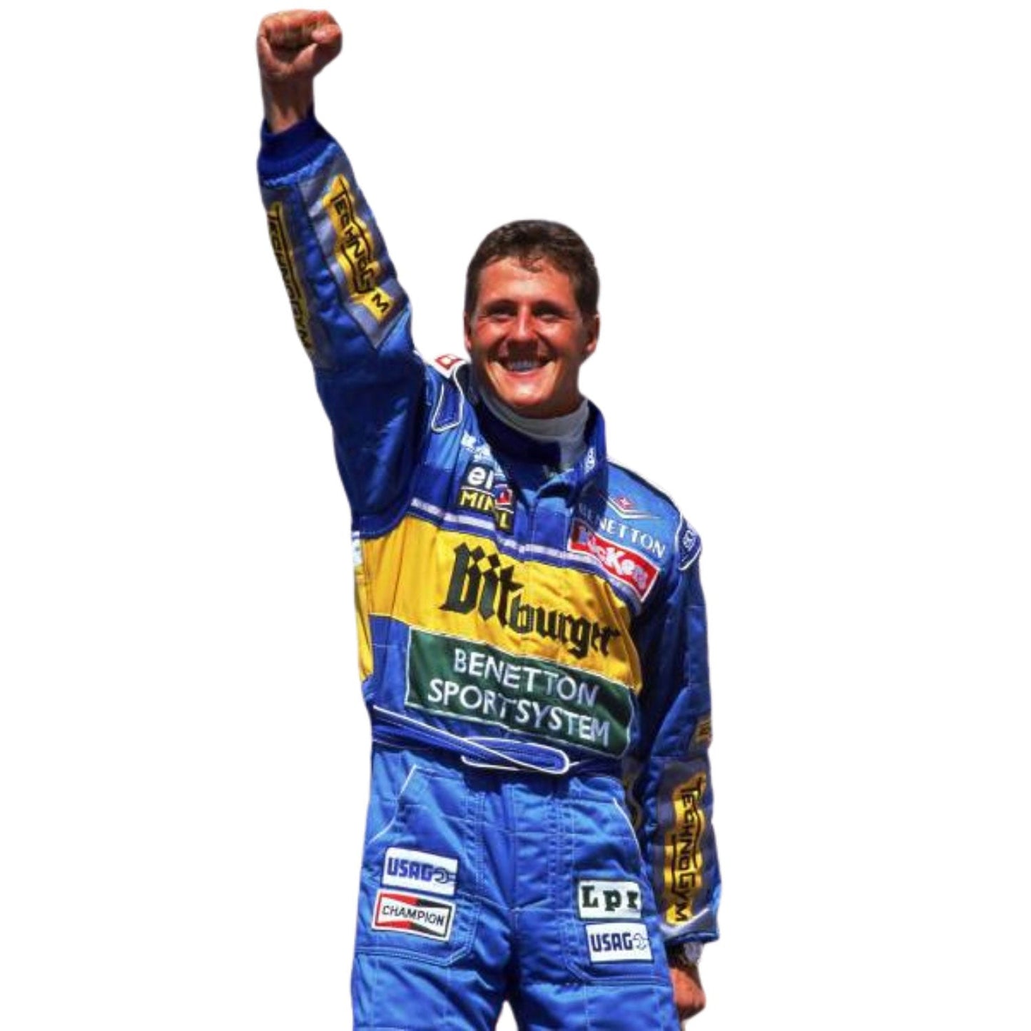 1995 Michael Schumacher BitBurger Racing Costume Team F1 Benetton
