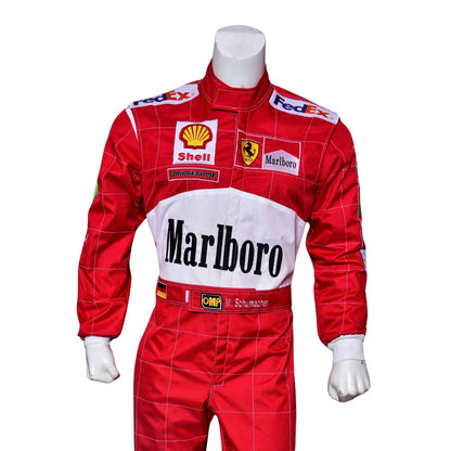 2001 Michael Schumacher Racing Costume Team F1 Ferrari Belgian GP