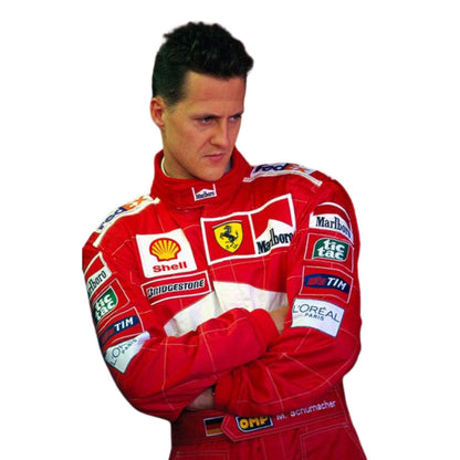 2001 Michael Schumacher Racing Costume Team F1 Ferrari Belgian GP