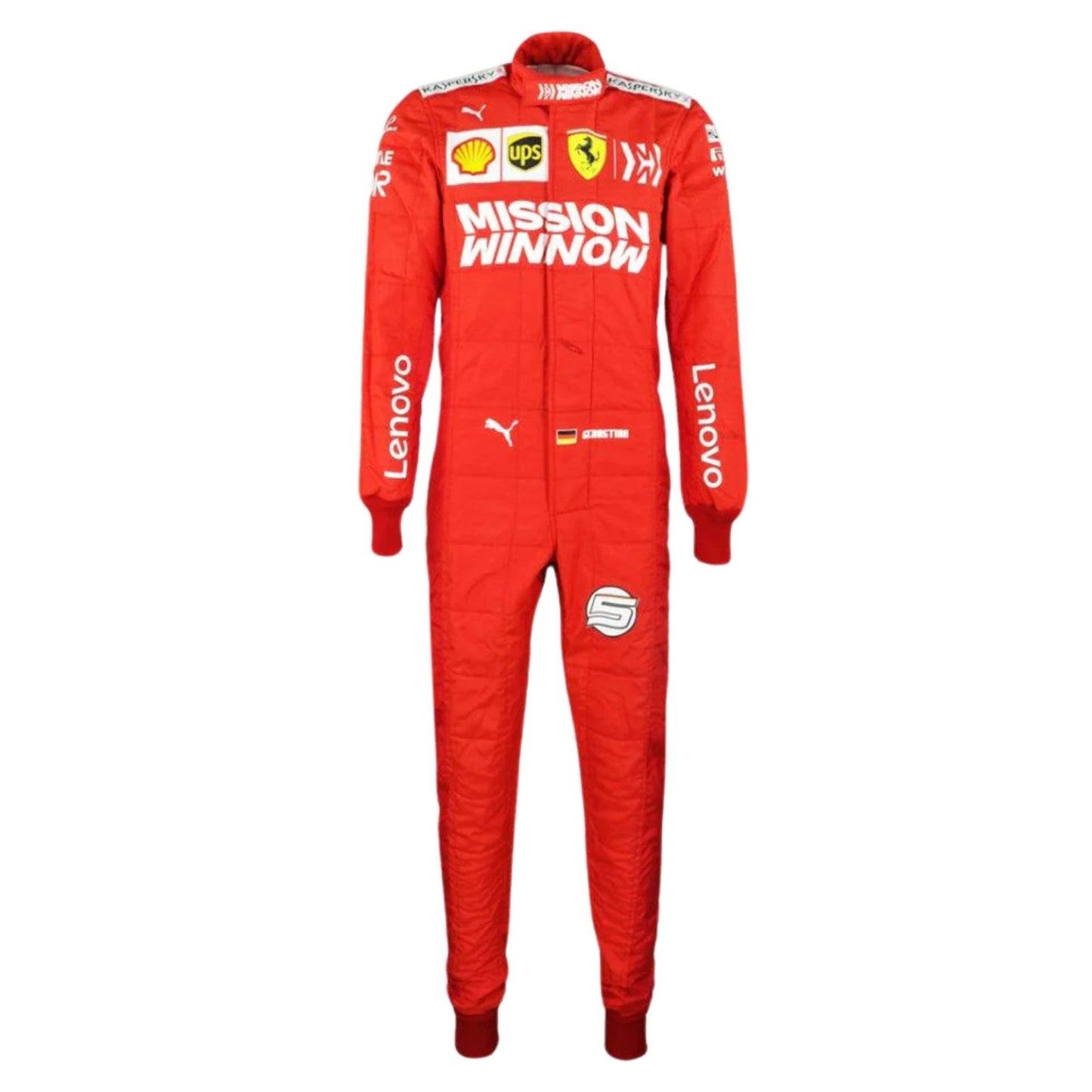 2019 Sebastian Vettel Racing Costume Team F1 Ferrari Brazilian GP