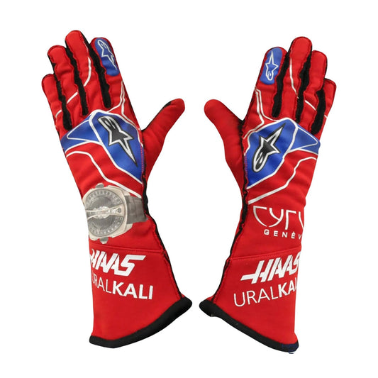 2021 Nikita Mazepin Mexico GP Racing Gloves Team F1 Haas Kartx Gear