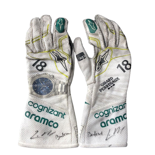 2023 Lance Stroll Baku Worn Racing Gloves Team F1 Aston Martin Kartx Gear