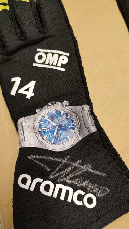 2024 Fernando Alonso Racing Gloves Team F1 Aston Martin
