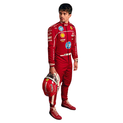 2025 Charles Leclerc Racing Costume Team F1 Ferrari