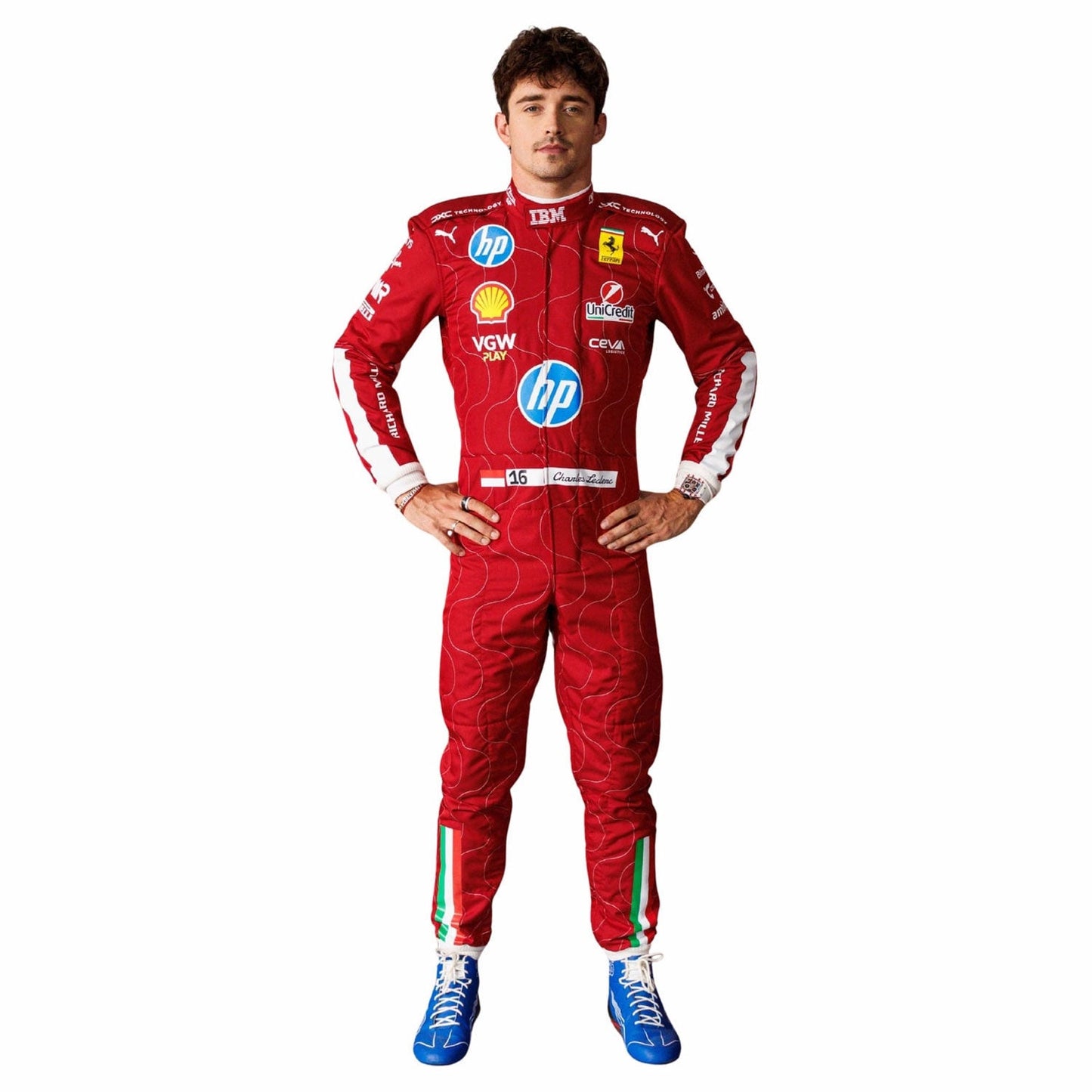 2025 Charles Leclerc Racing Costume Team F1 Ferrari Monza GP