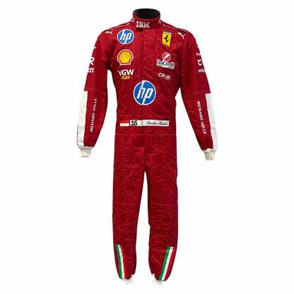 2025 Charles Leclerc Racing Costume Team F1 Ferrari Monza GP