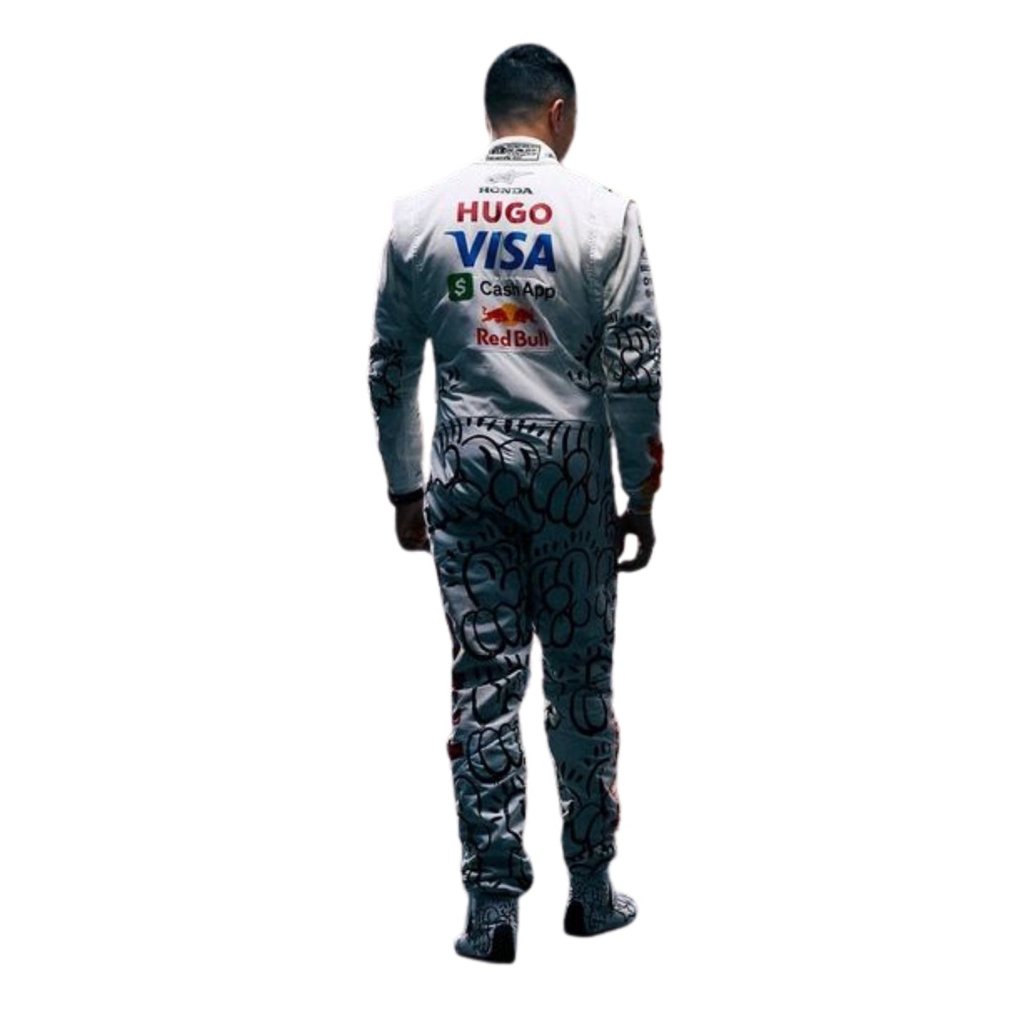 Isack Hadjar is wearing a 2025 VCARB British GP F1 racing suit with visible branding - Kartx Gear