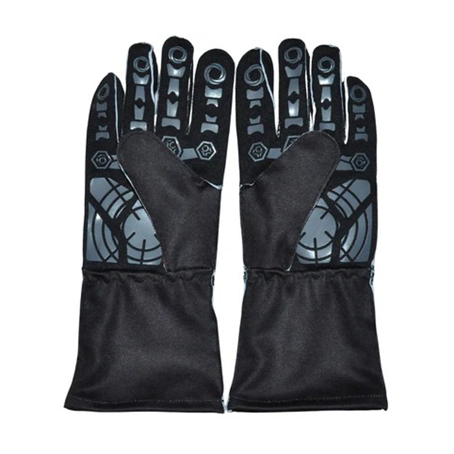 Black 2025 Lando Norris Team F1 McLaren racing gloves with a gray pattern - Kartx Gear