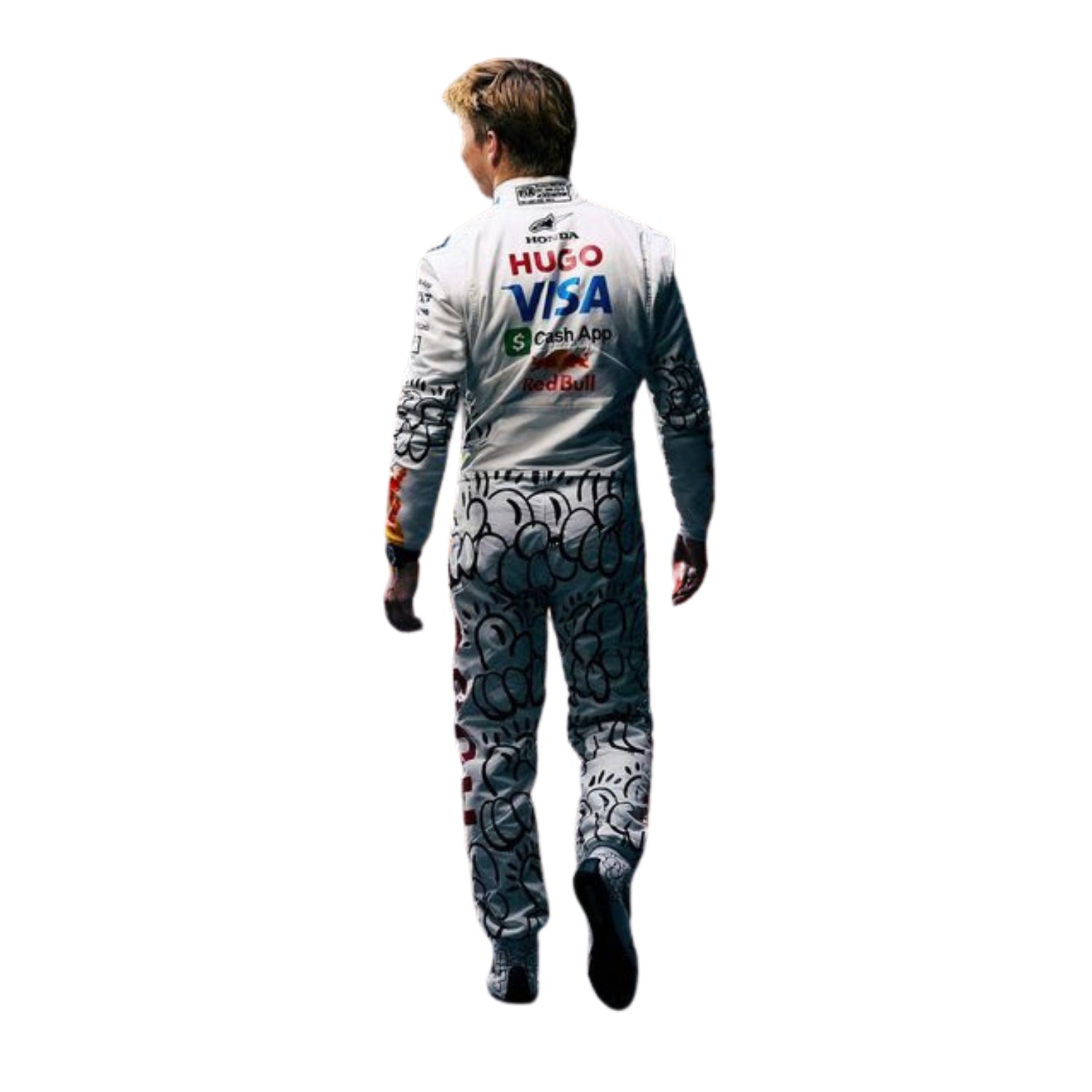 Liam Lawson wearing a white 2025 VCARB Las Vegas GP f1 with visible branding - Kartx Gear