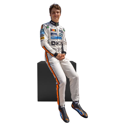 Oscar Piastri wearing a 2025 Monaco GP McLaren F1 racing suit with various sponsor logos - Kartx Gear