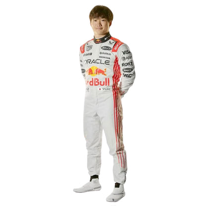 Yuki Tsunoda wearing a Red Bull 2025 Japanese GP F1 racing suit - Kartx Gear