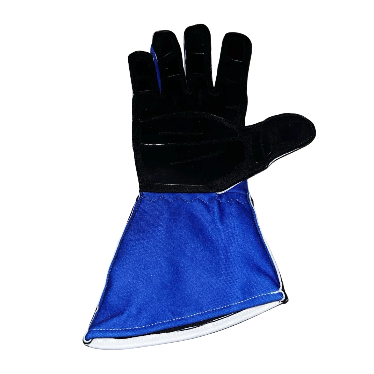 Black 2025 Isack Hadjar Team F1 Racing Bulls racing glove with blue lining - Kartx Gear