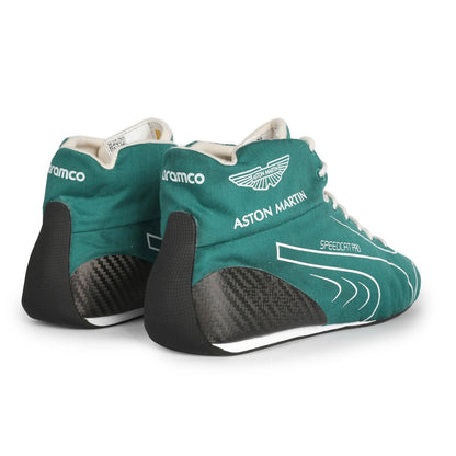 Teal Lance Stroll 2025 Aston Martin F1 Racing shoes with Aston Martin branding - Kartx Gear