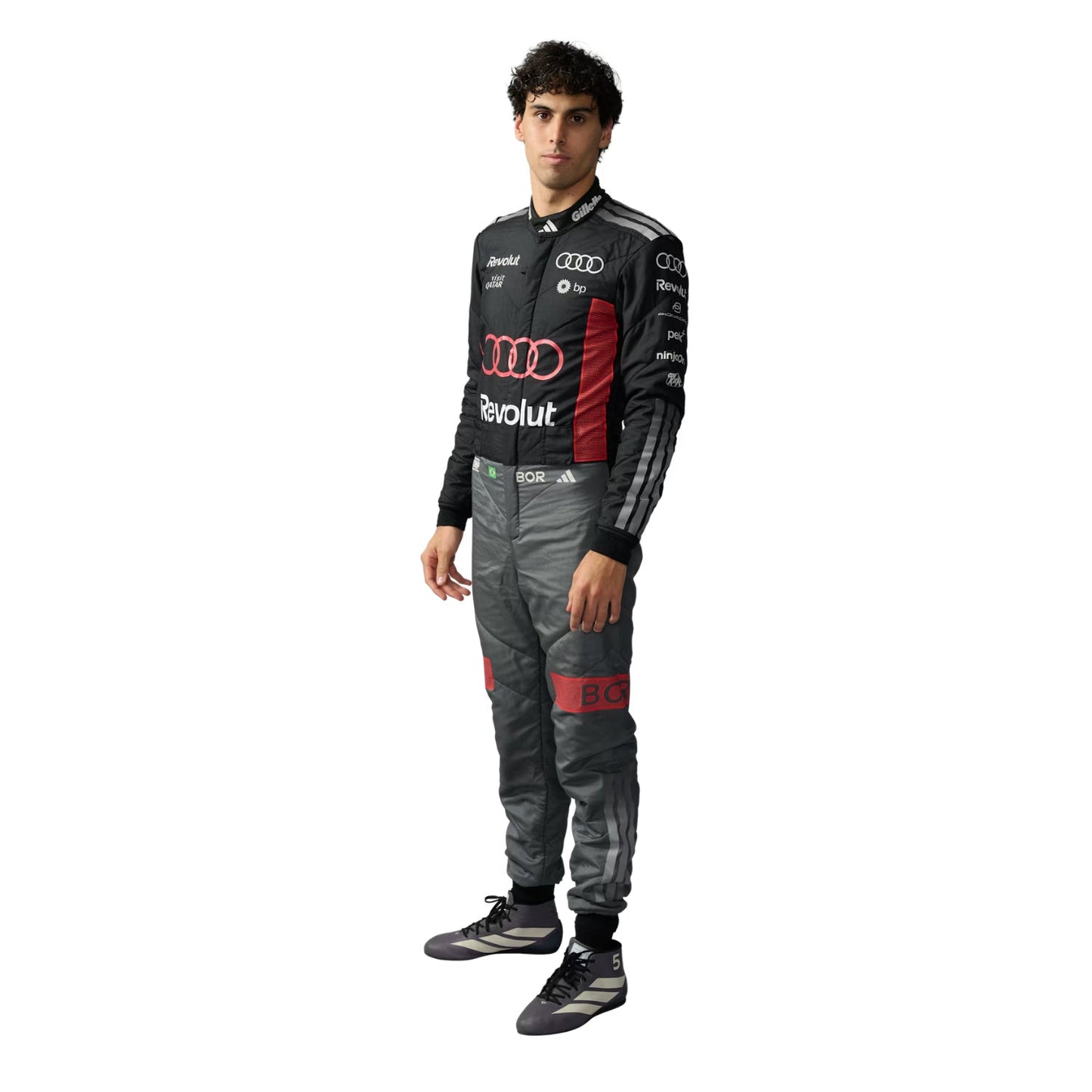 Gabriel wearing an Audi 2026 F1 racing suit on a white background - Kartx Gear