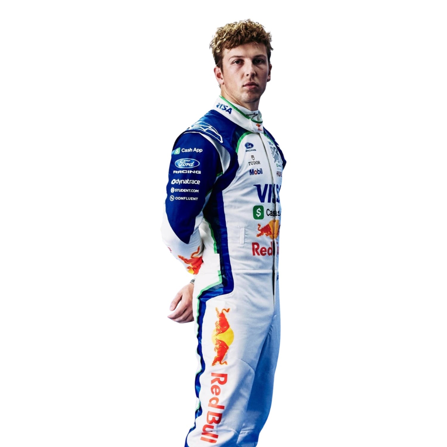 Liam Lawson wearing an RB 2026  F1 racing suit with various sponsor logos - Kartx Gear