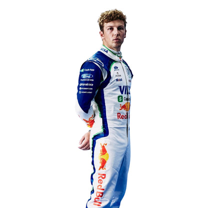 Liam Lawson wearing an RB 2026  F1 racing suit with various sponsor logos - Kartx Gear