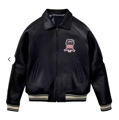Avirex American Flight Real Bomber Leather Jacket Men