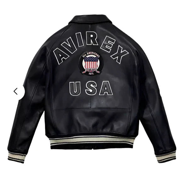 Avirex American Flight Real Bomber Leather Jacket Men