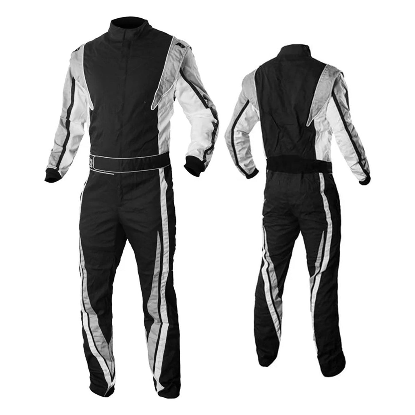 Black White Go-Kart Driver Racing Costume