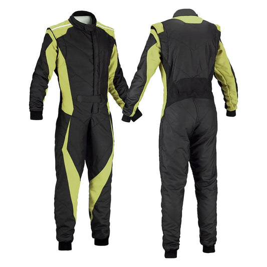 Black, Dark Khaki Go-Kart Driver Race Costume