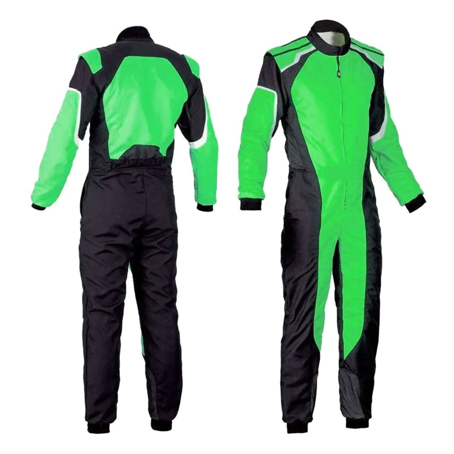 Black & Green Racing Suit For Go Kart