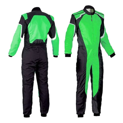Black & Green Racing Suit For Go Kart