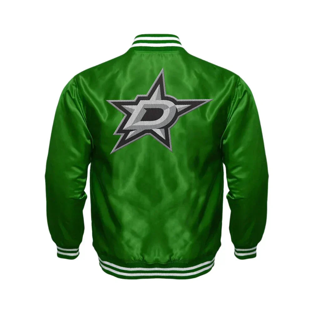 Dallas Stars Satin Varsity Full Snap Jacket