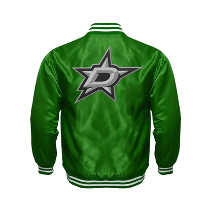 Dallas Stars Satin Varsity Full Snap Jacket