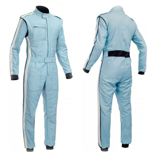 Light Blue Go-Kart Driver Racing Attire