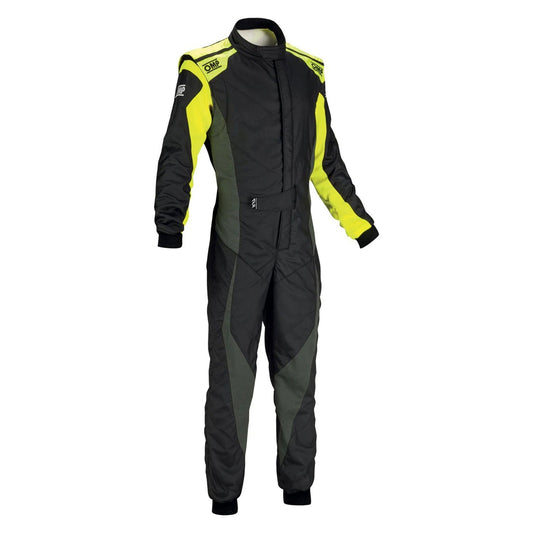 OMP Black Yellow Tecnica Evo Racing Suit