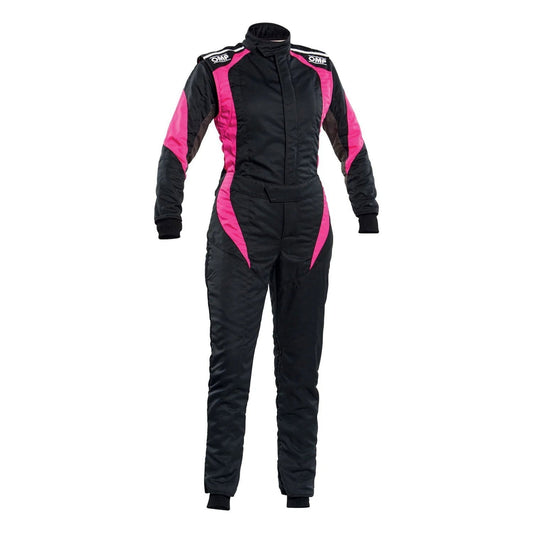 OMP FIRST ELLE Black/Pink Women's Go Kart Racing Suit