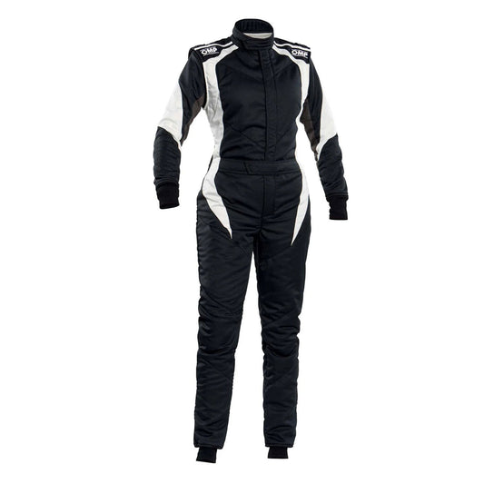OMP FIRST ELLE Black/White Women's Go Kart Racing Suit