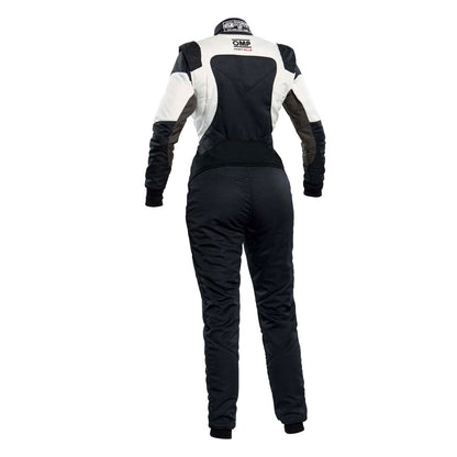 OMP FIRST ELLE Black/White Women's Go Kart Racing Suit