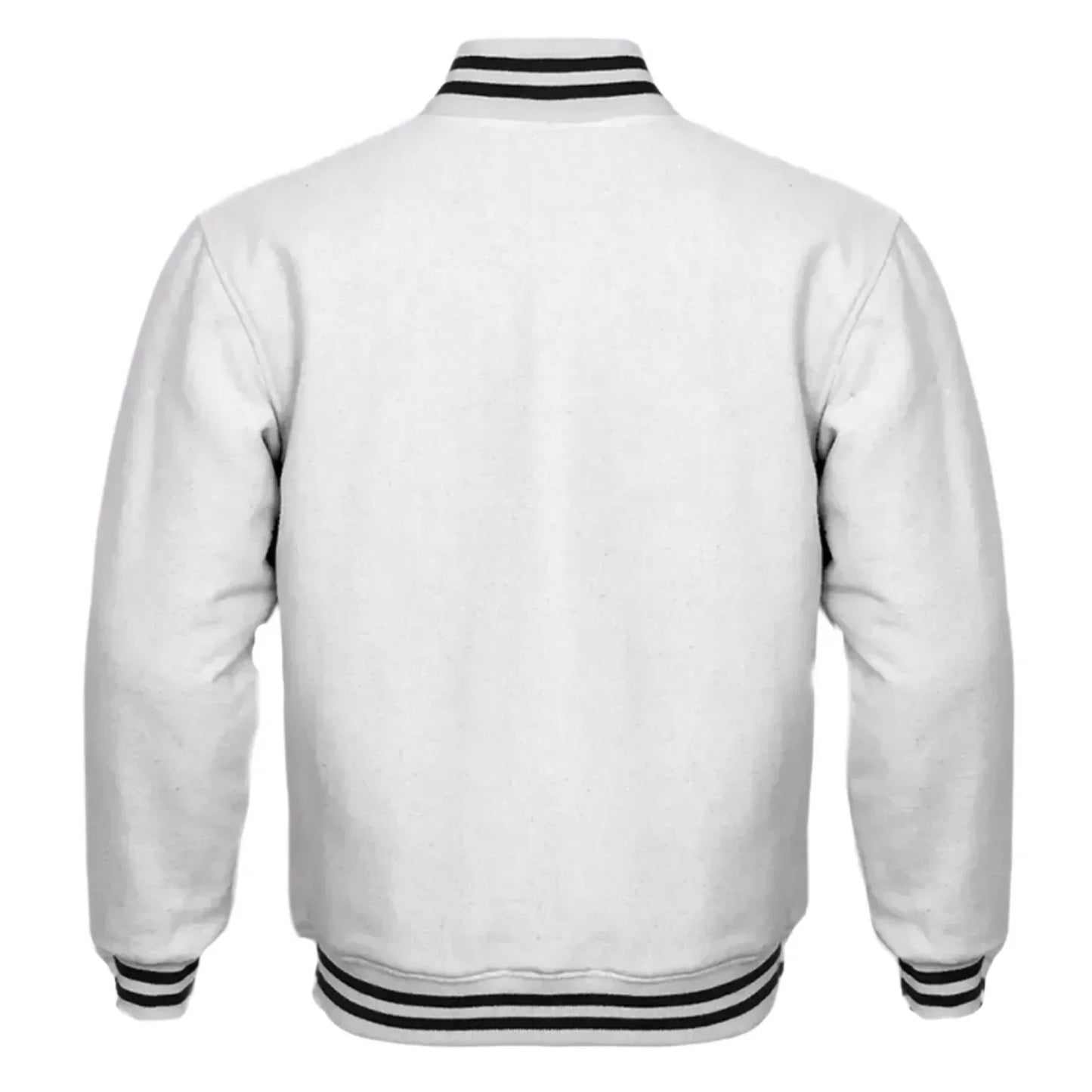 Varsity Classic Retro Letterman Baseball All Wool Solid White Jacket