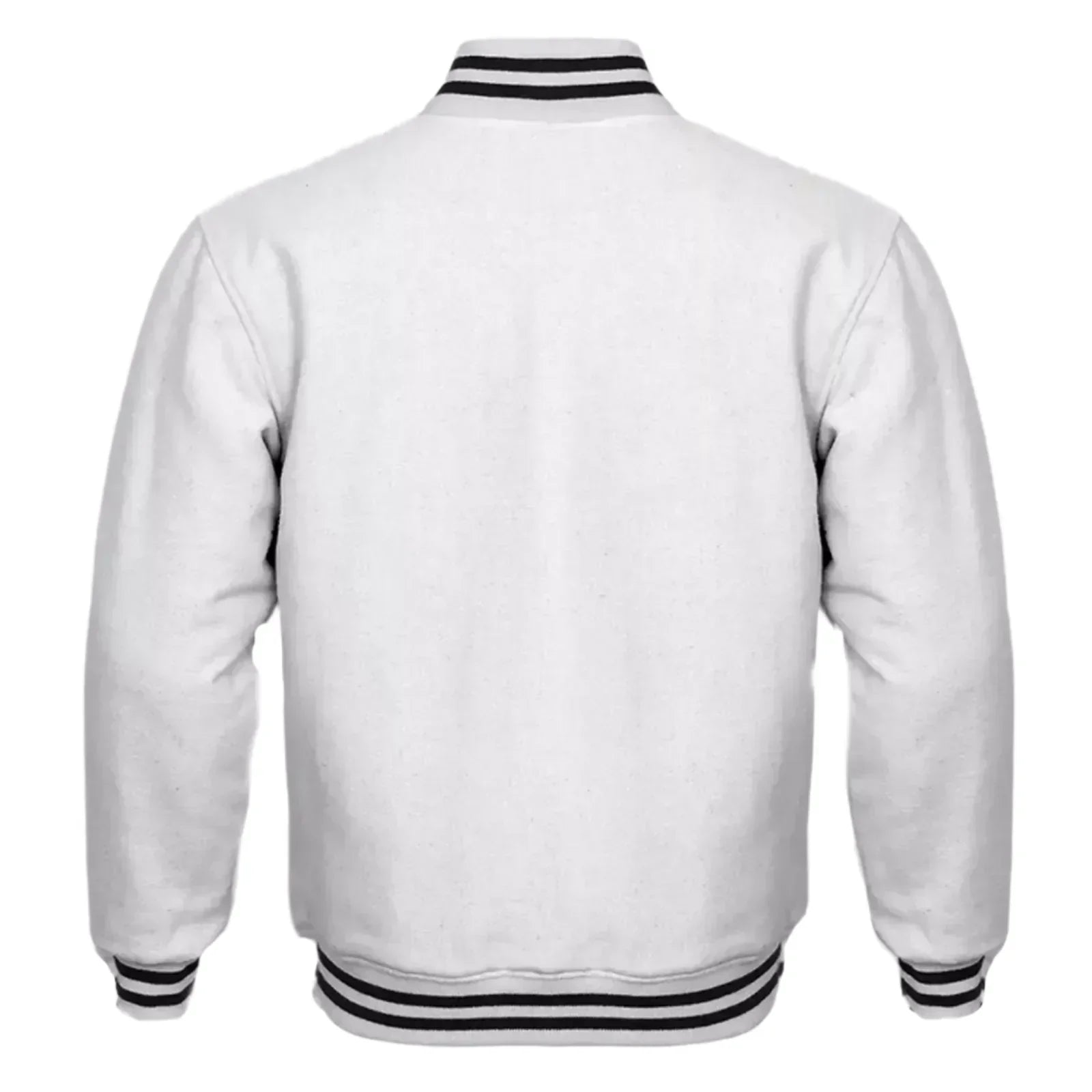 Varsity Classic Retro Letterman Baseball All Wool Solid White Jacket