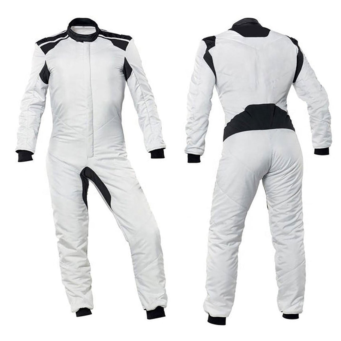 White Go-Kart Car Driver Racing Wear Costume